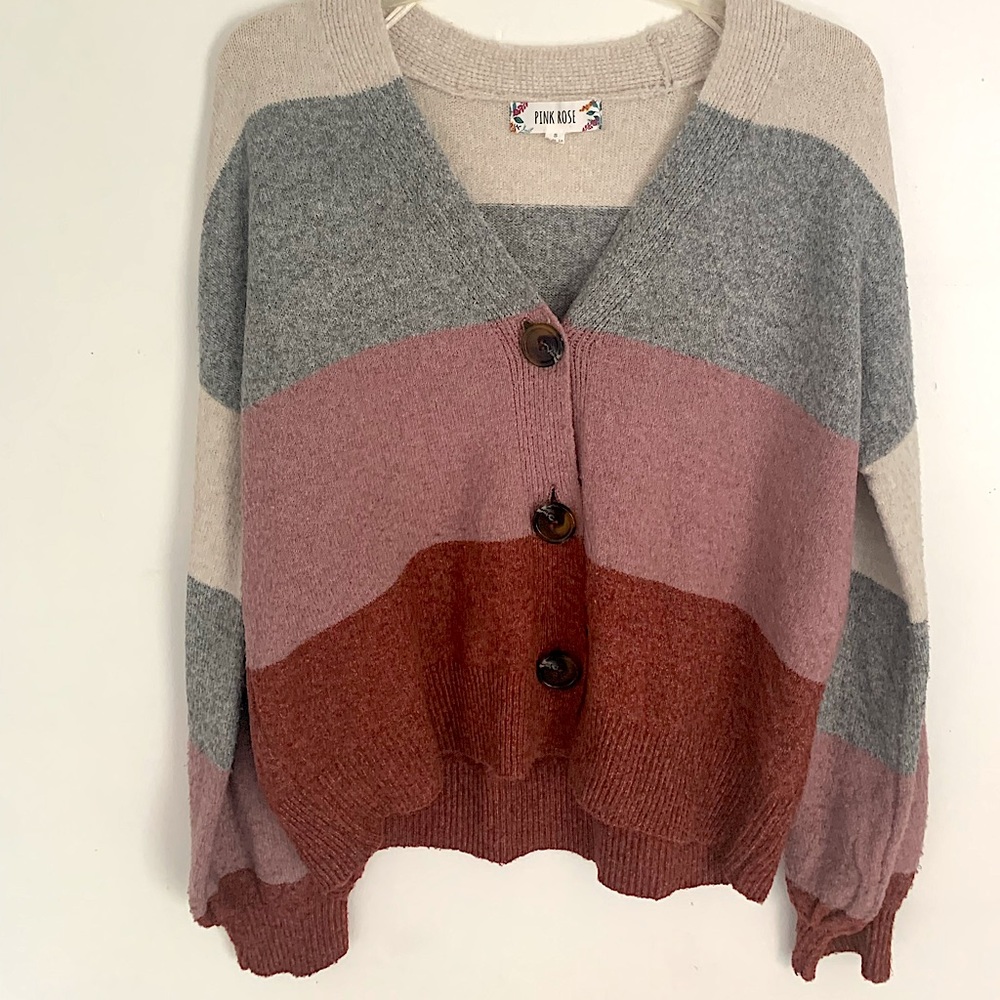🌷PINK ROSE COMFY Cardigan Size Small 🌷